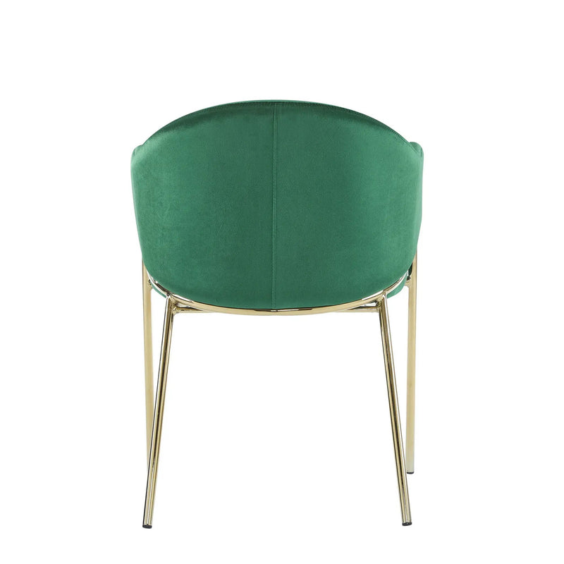 Modern Upholstered Dining Chair with Gold Metal Frame by HouseOfZazla