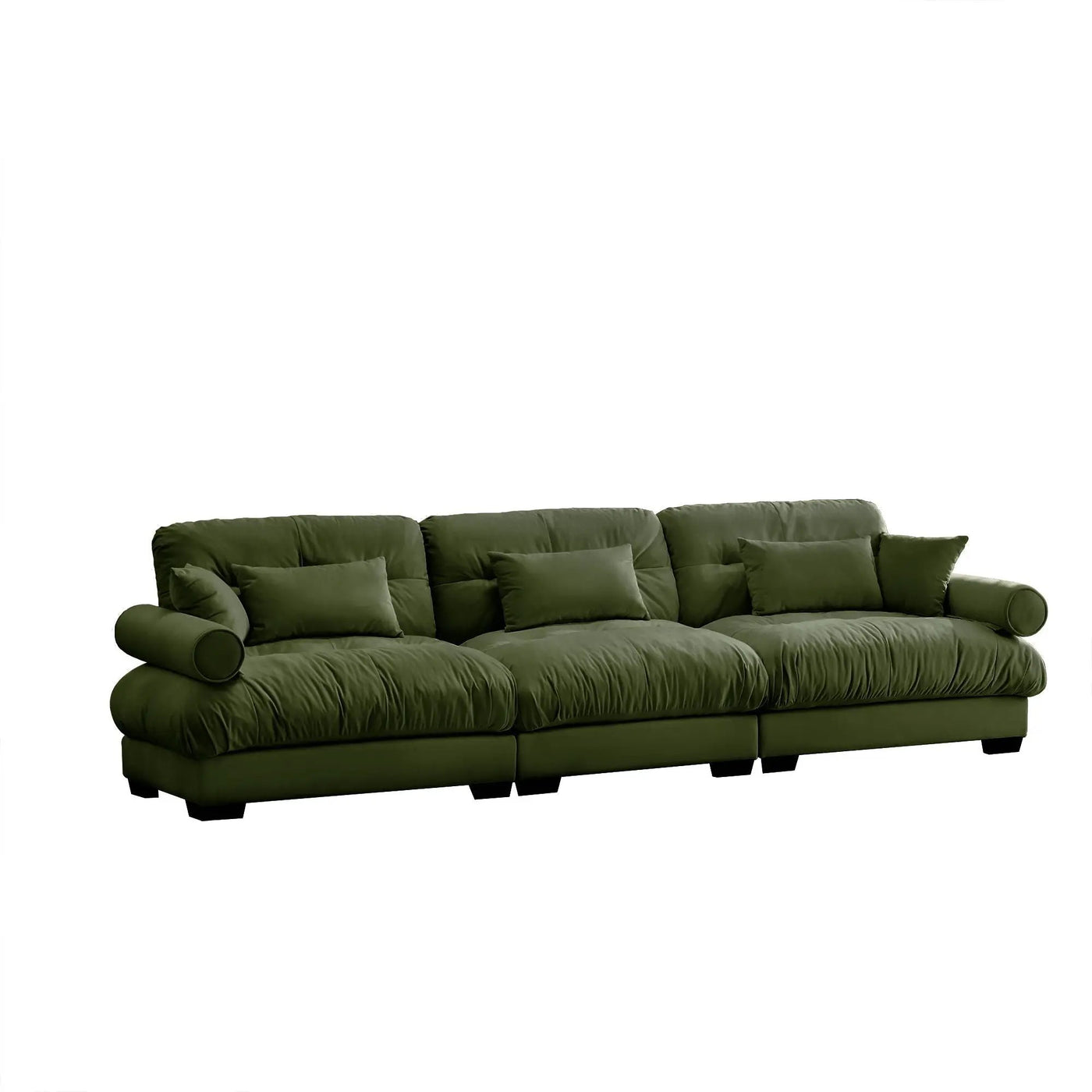 Modern Sofa With Bolstered Armrests And Pillows by Unique Piece Furniture