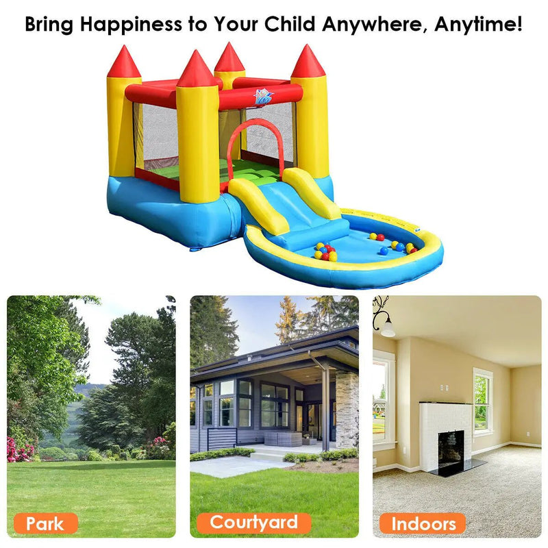Kids Inflatable Bounce House Castle with Balls Pool and Bag by DirectDeals
