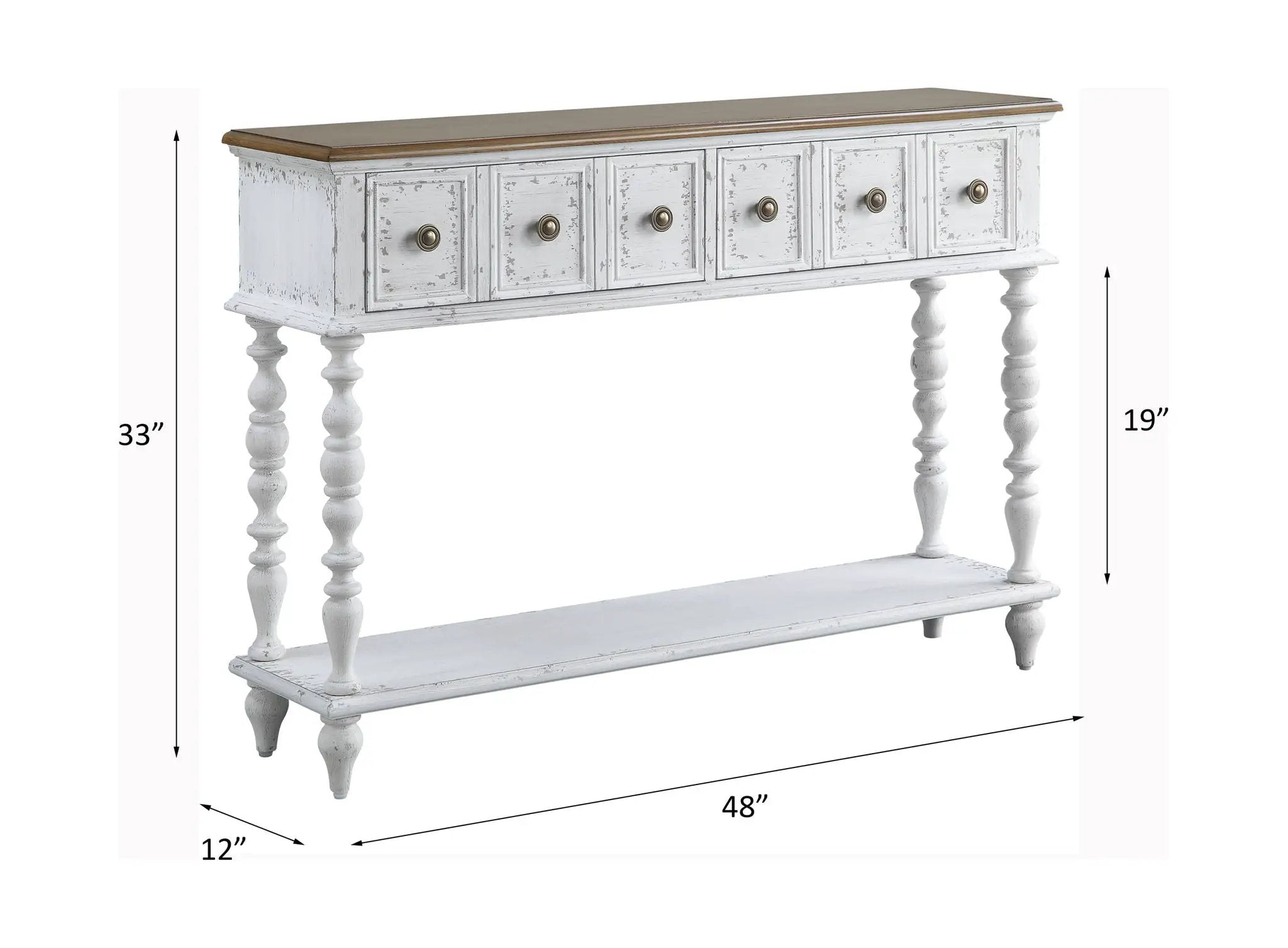 Bence - Console Table - Dark Charcoal & Antique White by Unique Piece Furniture