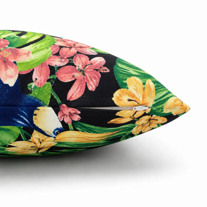 4 Pack Outdoor Pillow Covers 18x18 Inch - Toucan Paradise by HouseOfZazla