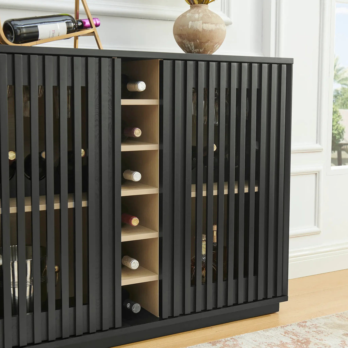 Mid Century Modern Fluted Hollowed Out Liquor Cabinet, photo 5 of 10