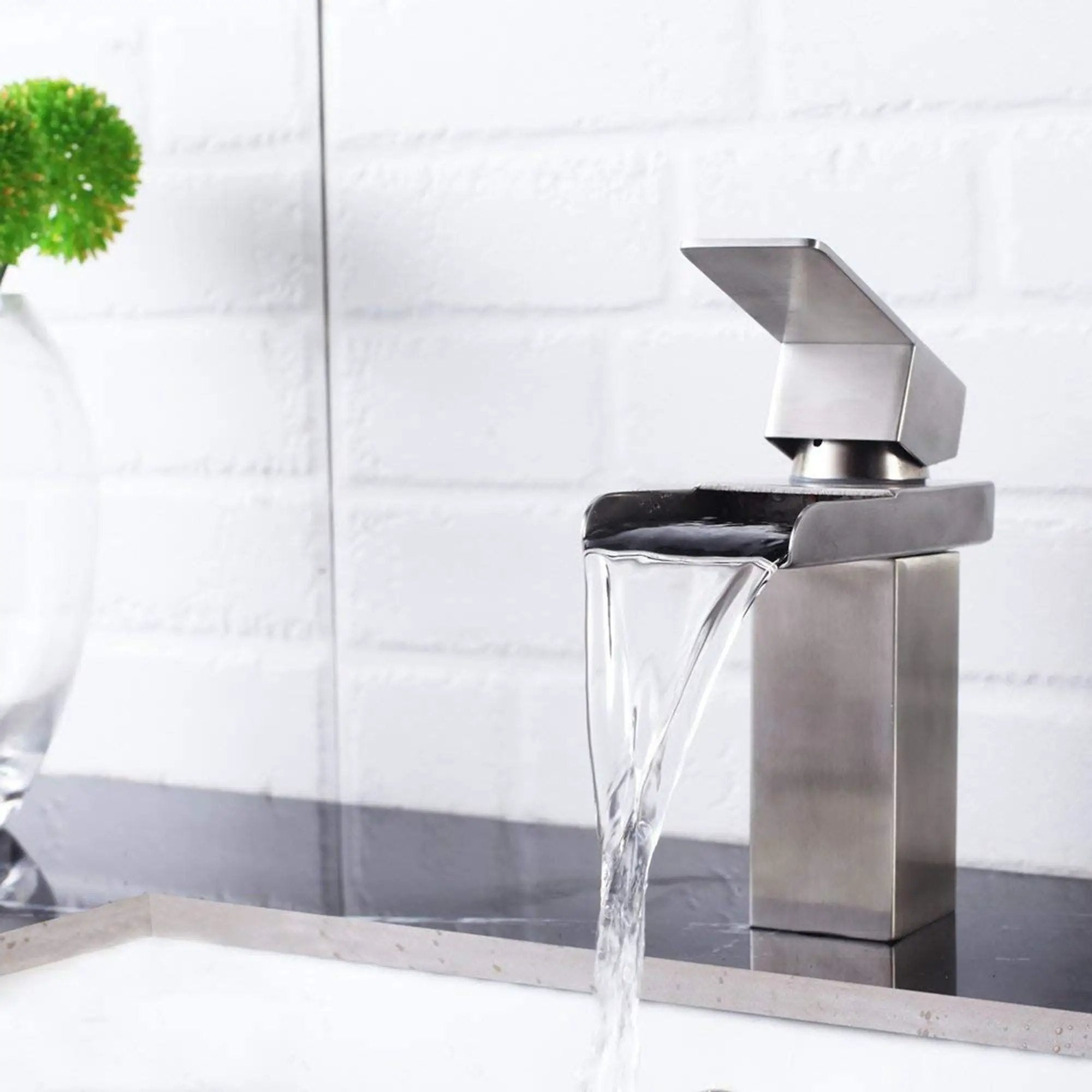 Single Handle Bathroom Faucet - Brushed Nickel by HouseOfZazla