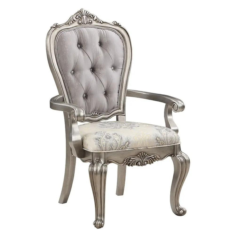 Ariadne - Arm Chair (Set of 2) - Velvet & Antique Platinum by Unique Piece Furniture