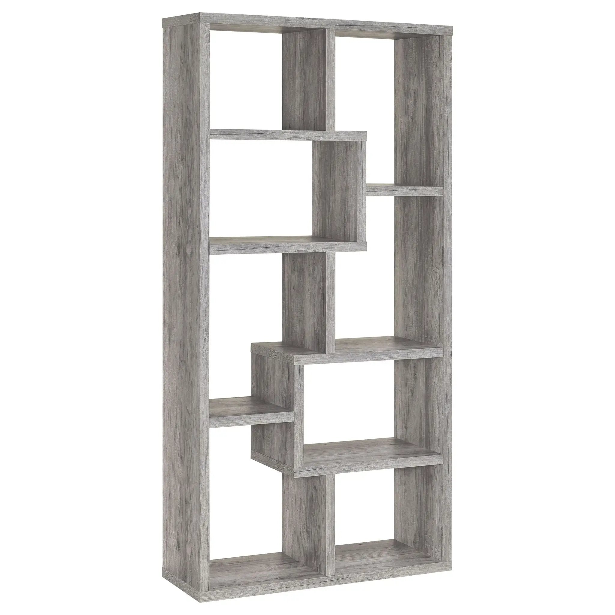 Theo 71-inch 6-shelf Bookshelf Grey Driftwood by Unique Piece Furniture