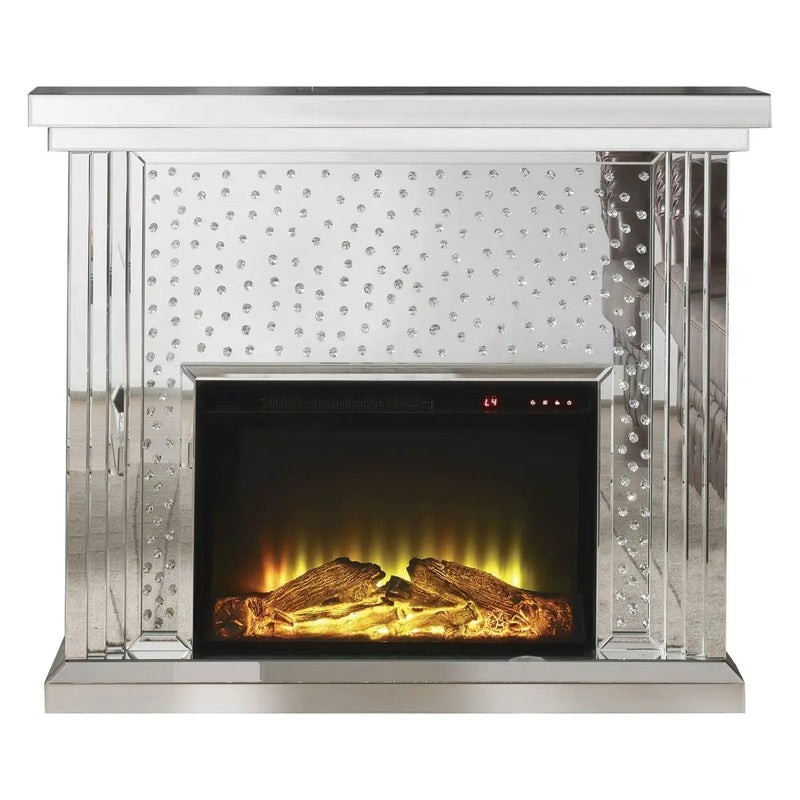 Nysa - 40" Fireplace - Mirrored & Faux Crystals by Unique Piece Furniture