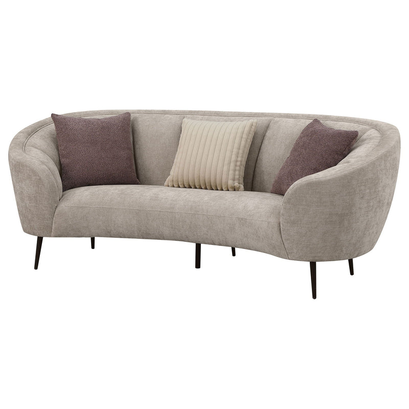 Aura - Upholstered Curved Sofa And Tapered Legs - Beige by HouseOfZazla