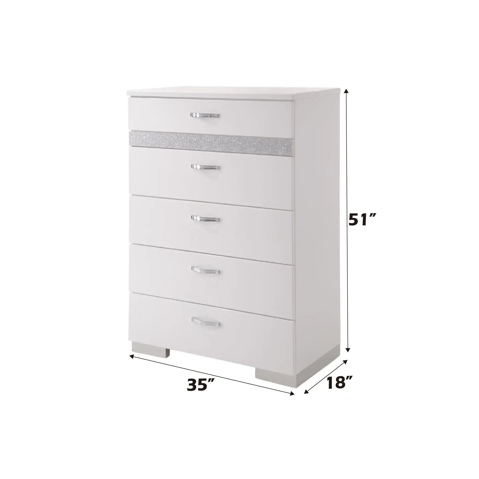 Naima II - High Gloss Chest - White by Unique Piece Furniture