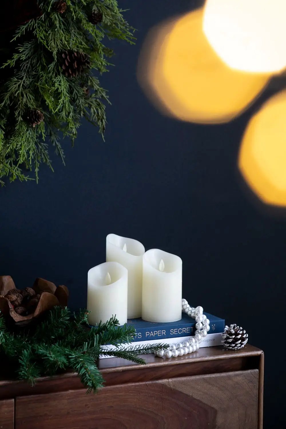 Flickering LED Candles With Remote Timer (Set of 3) - Ivory by Unique Piece Furniture