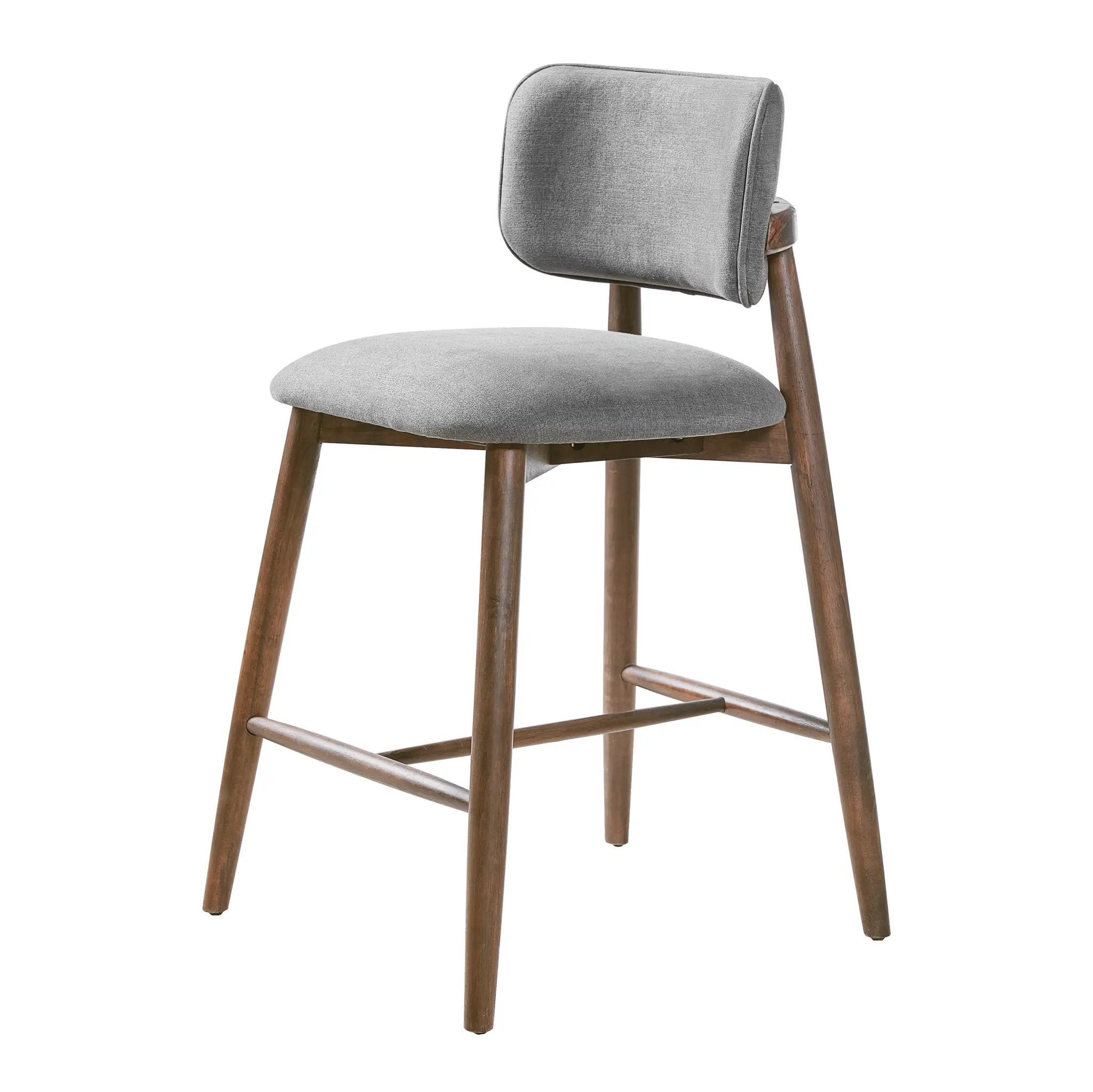 25.7 Inch Seat Height Fabric & Rubberwood Bar Stool by HouseOfZazla