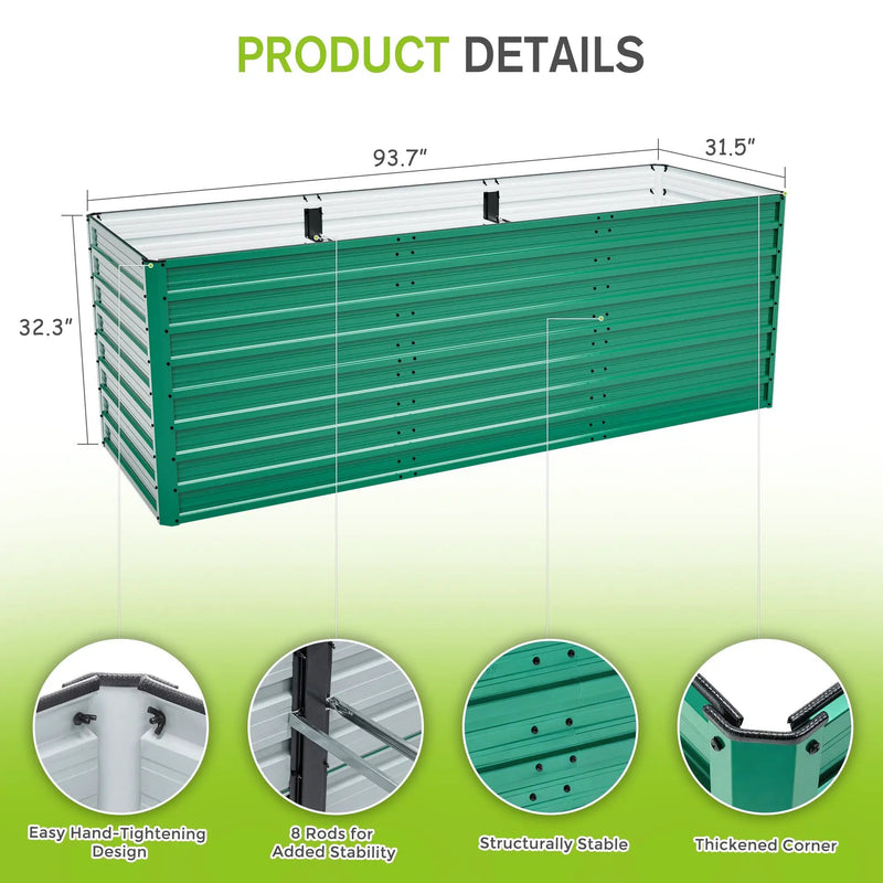 93.7" x 31.5" x 32.3" Raised Garden Bed Kit by HouseOfZazla