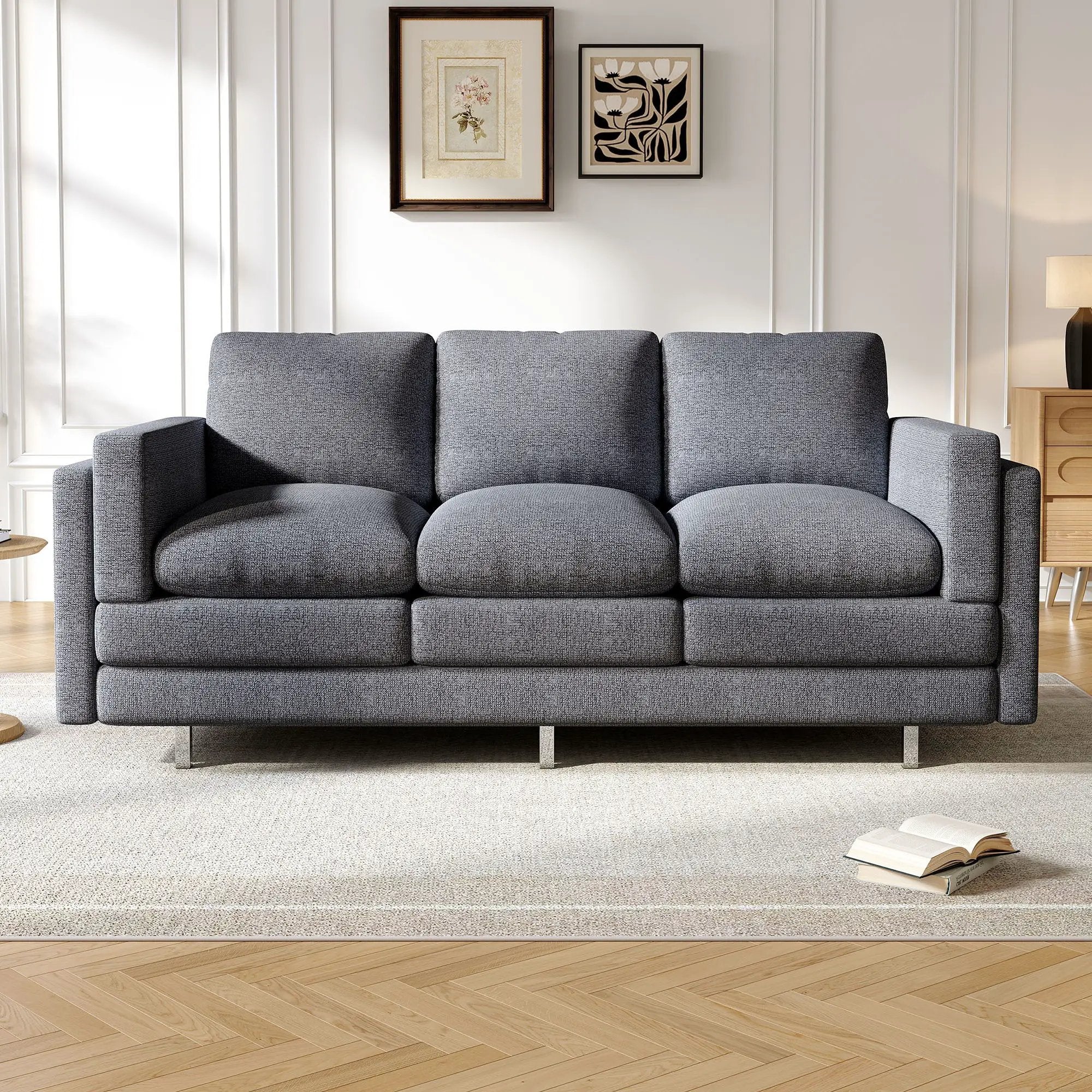 3 Seater Sofa With Dual Layer Seat Cushions by HouseOfZazla