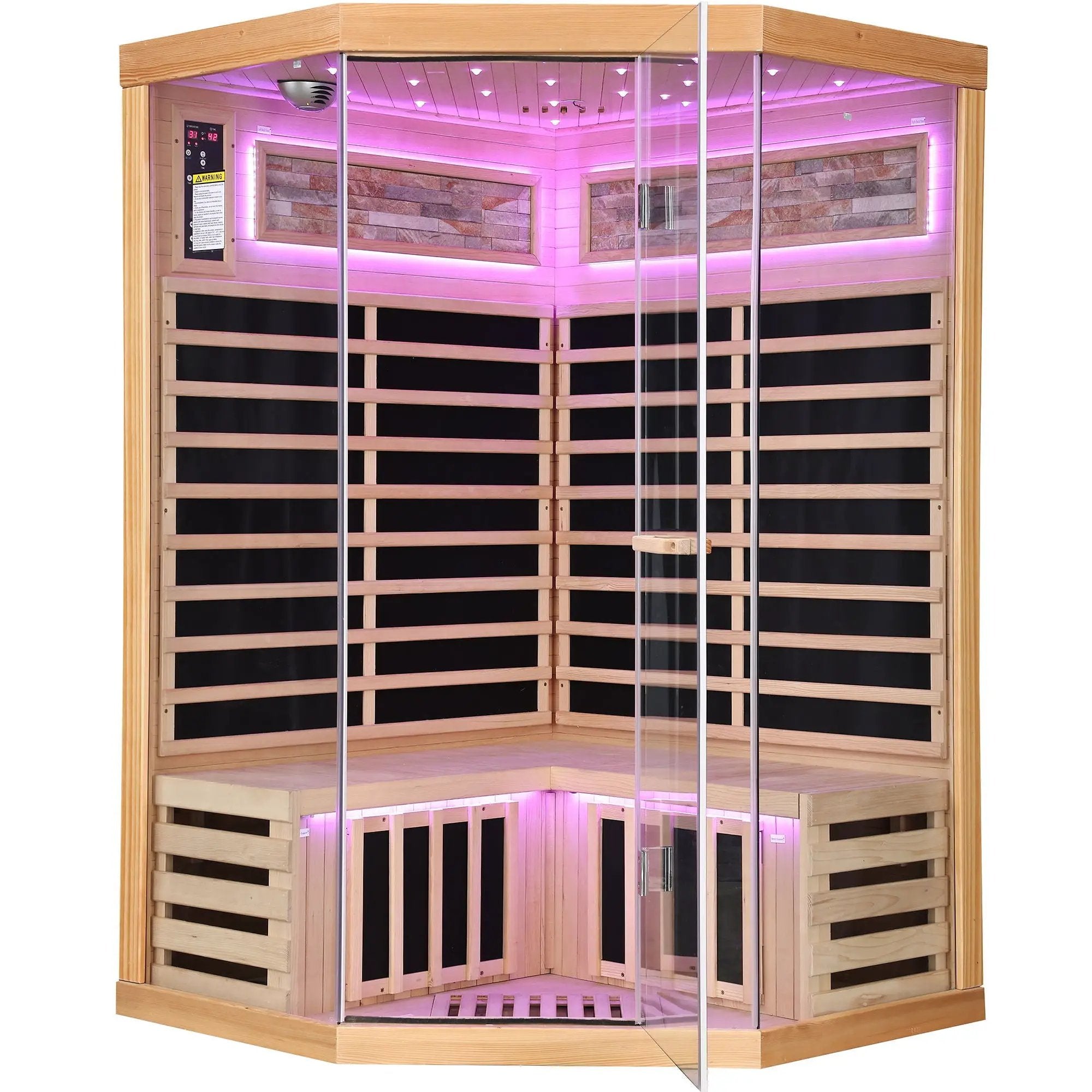Double Sauna Room With Carbon Heating Plates - White Oak by HouseOfZazla