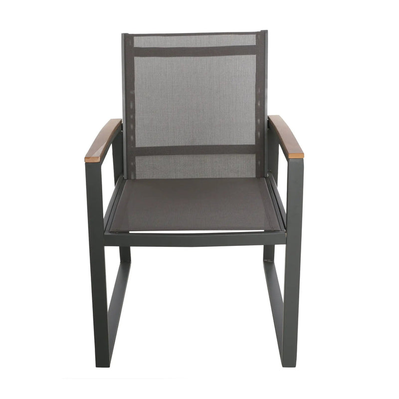 Aresha Metal Outdoor Dining Armchair (Set of 2) - Gray by HouseOfZazla