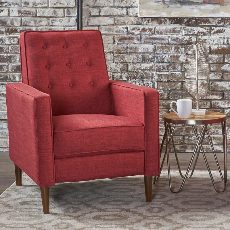 Mid-Century Modern Recliner With Button Tufted Waffle Stitch by Unique Piece Furniture