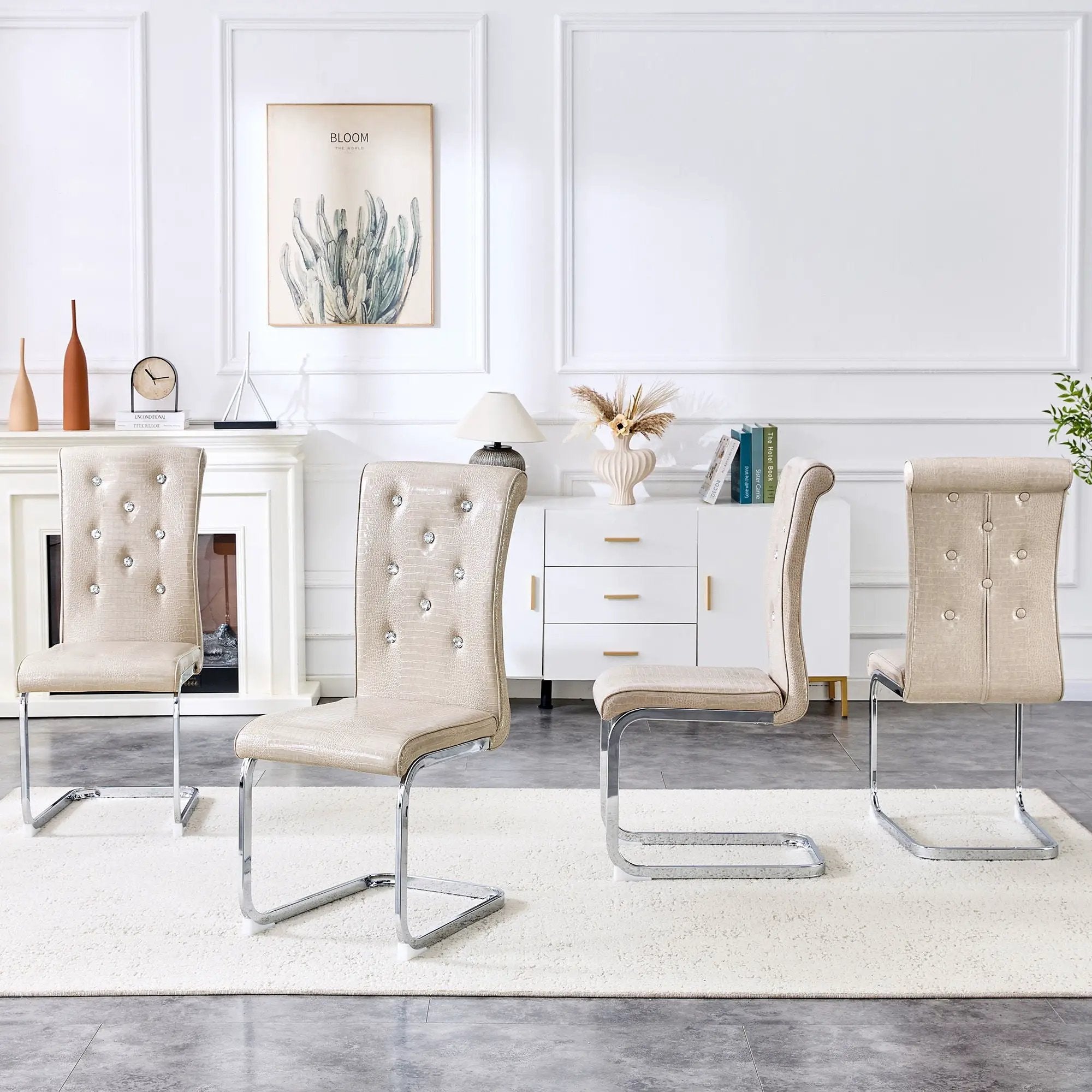 Elegant Design Upholstered Dining Chairs by Unique Piece Furniture