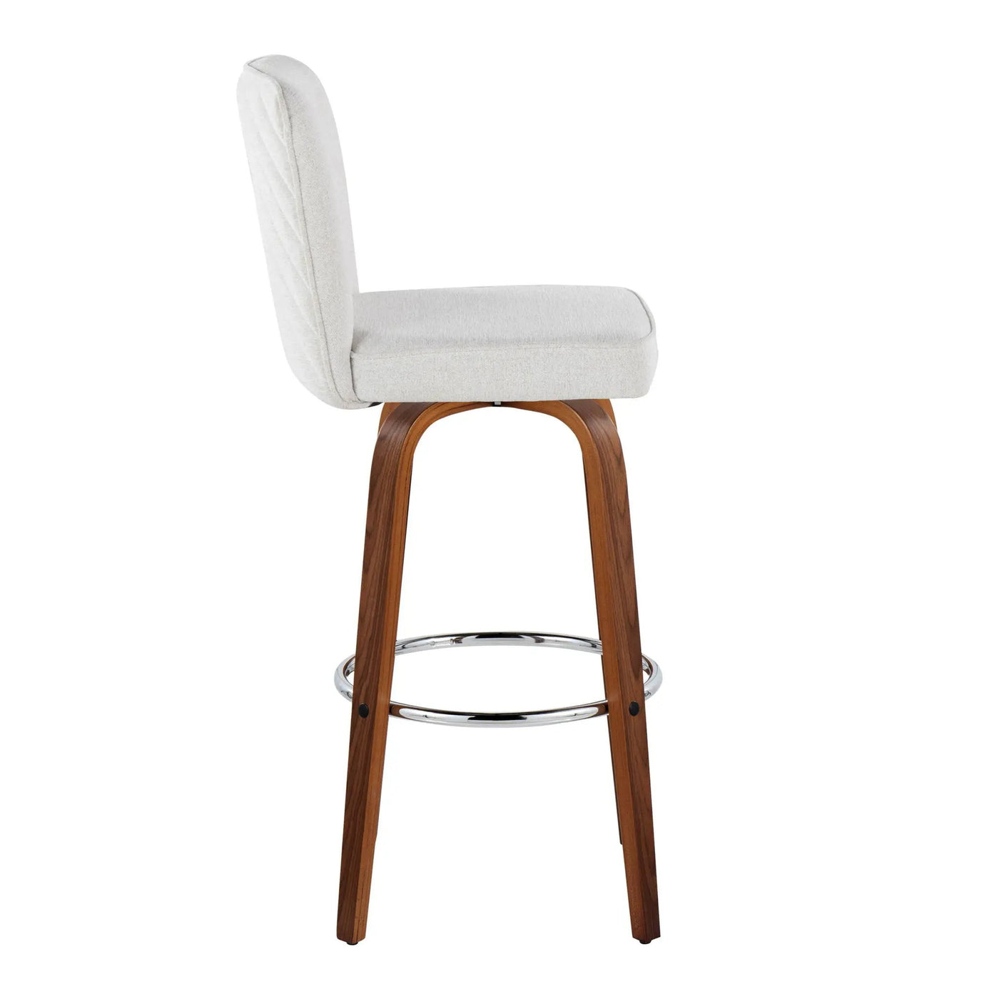 Henry - Contemporary Fixed Height Barstool With Swivel With Round Footrest (Set of 2) by HouseOfZazla