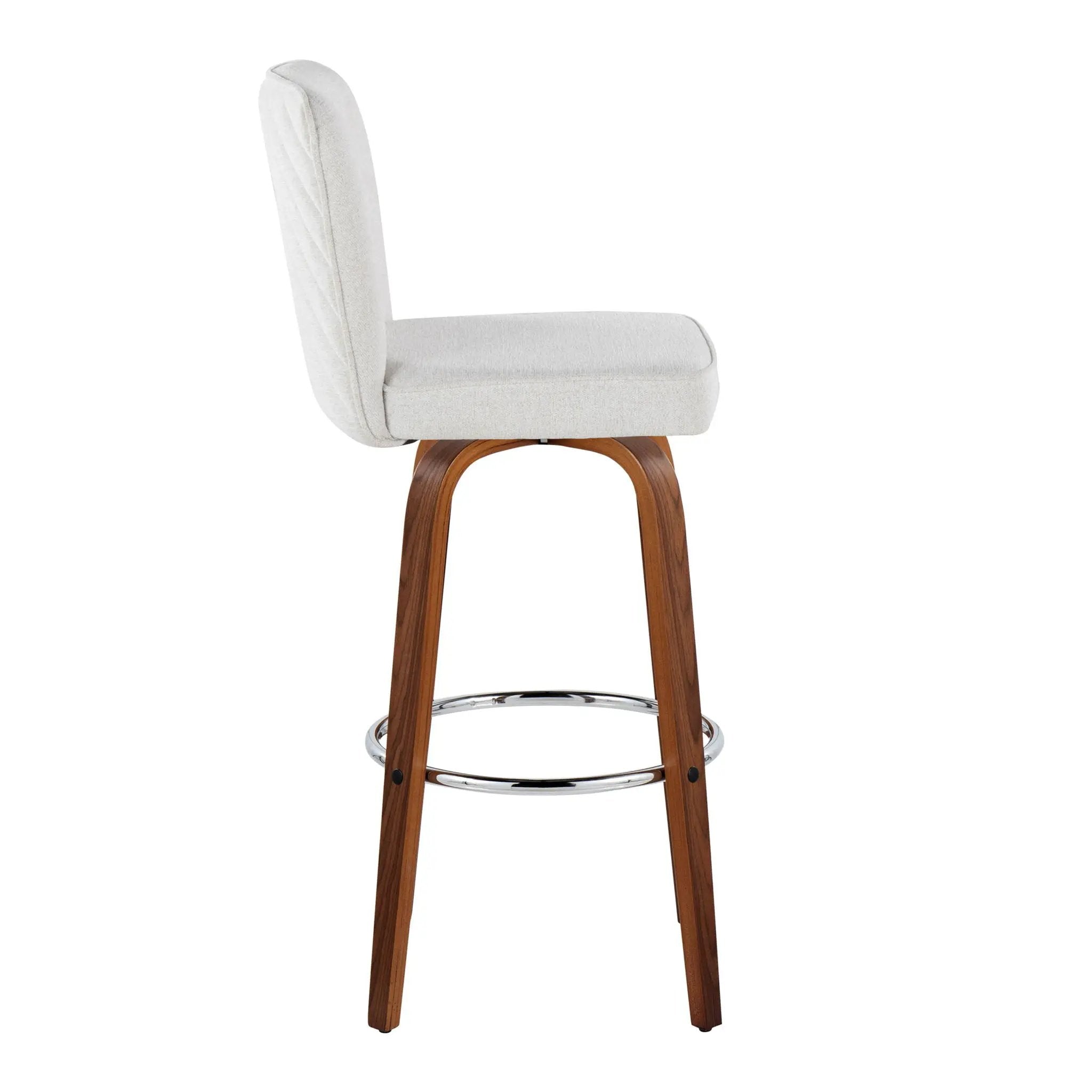 Henry - Contemporary Fixed Height Barstool With Swivel With Round Footrest (Set of 2) by Unique Piece Furniture