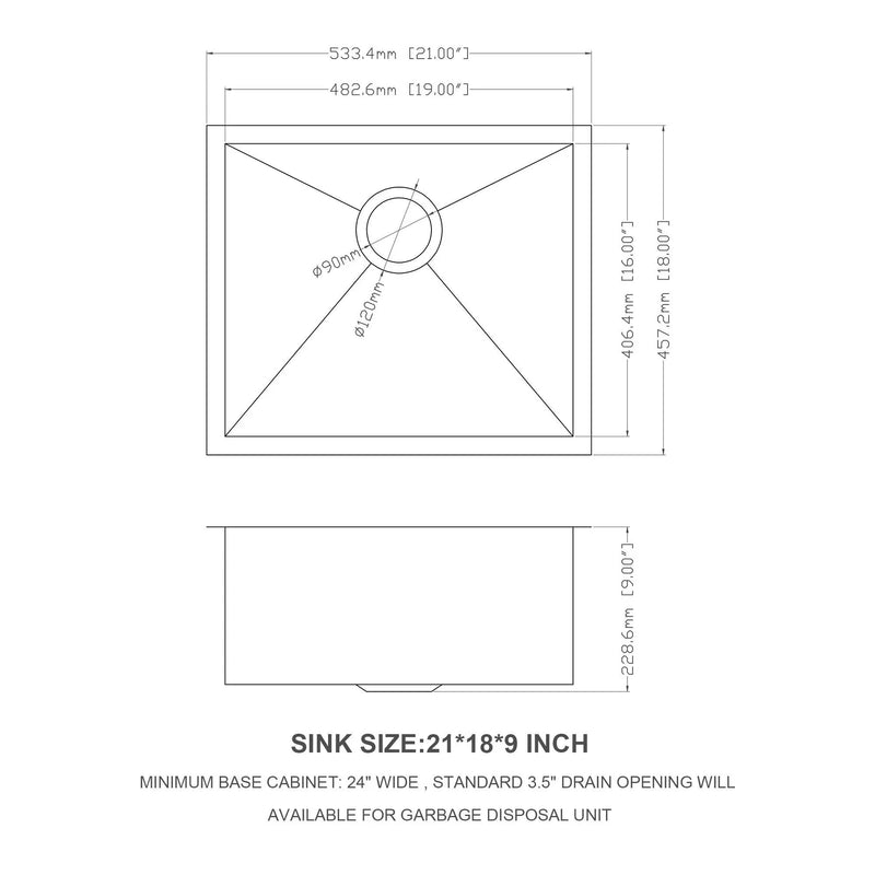 Modern Undermount Stainless Steel Kitchen Sink 16 Gauge, Deep Single Bowl by HouseOfZazla