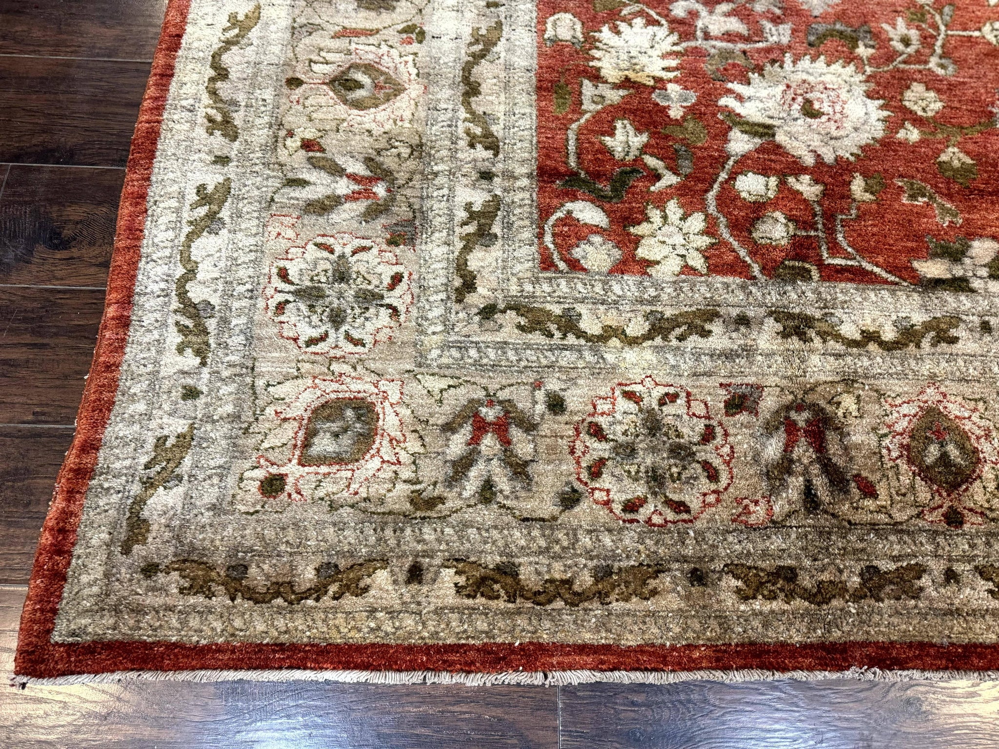 Pakistani Peshawar Rug 10x13, Burnt Orange, Large Handmade Wool Carpet by Jewel Rugs