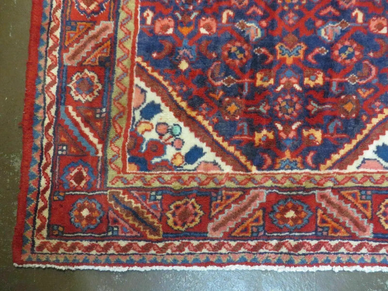 3' 6" X 10' 4" Antique Handmade India Floral Oriental Wool Runner Rug # 128 by Jewel Rugs