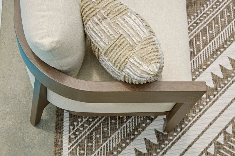 Serene Bay - Loveseat With Cushion - Dark Brown / White by Unique Piece Furniture