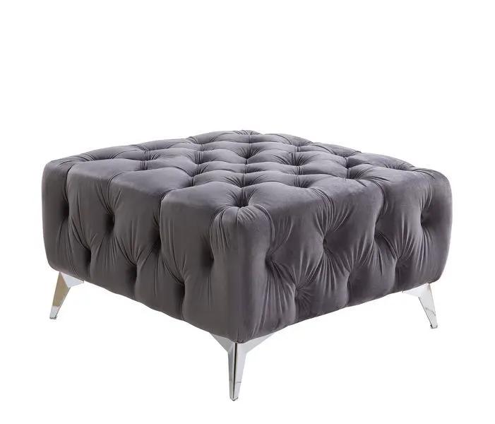 Wugtyx - Ottoman - Dark Grayvelvet by Unique Piece Furniture