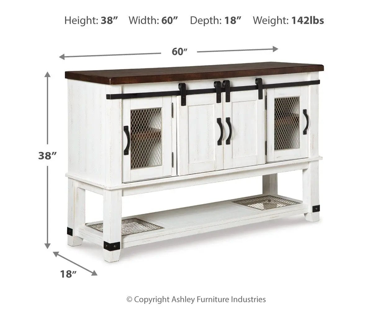 Valebeck - Dining Room Server - White / Brown by Unique Piece Furniture