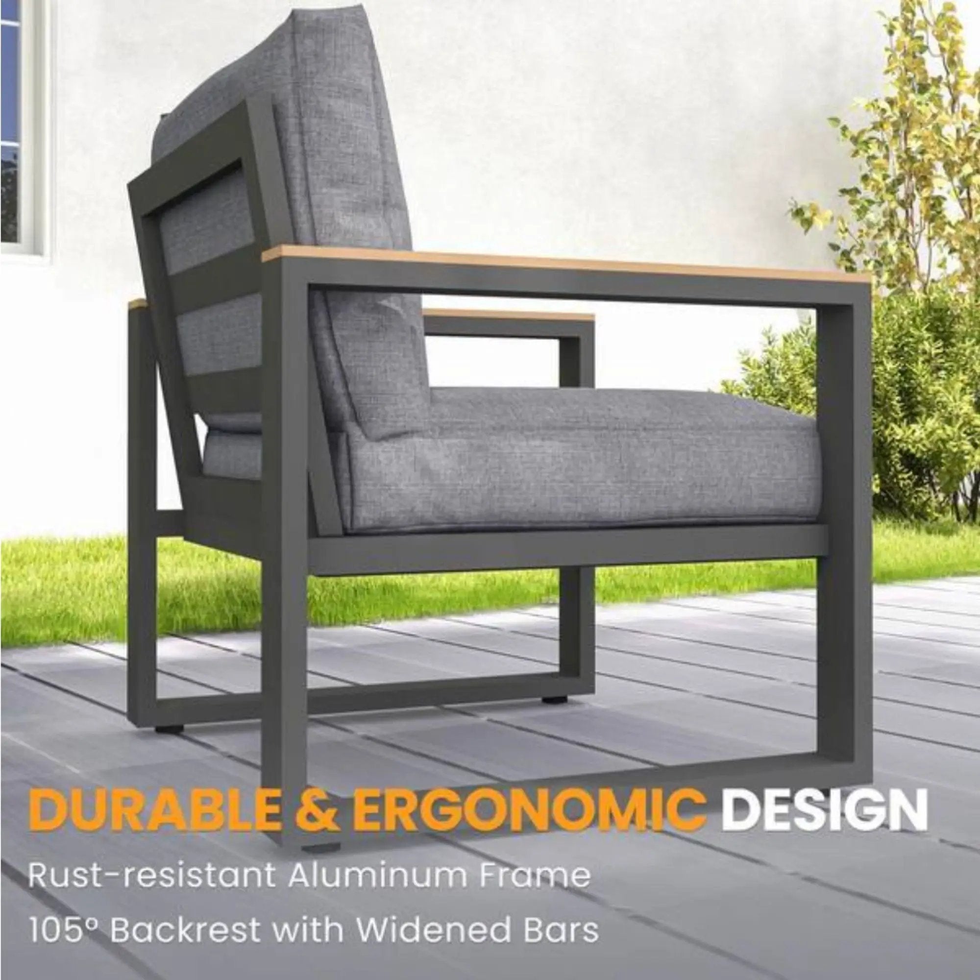 Modern Outdoor Sofa Set With Coffee Table by HouseOfZazla