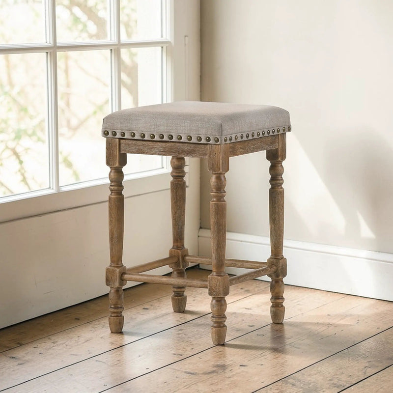 Farsiris - Weathered Counter Height Stool (Set 2) - Beige by Unique Piece Furniture
