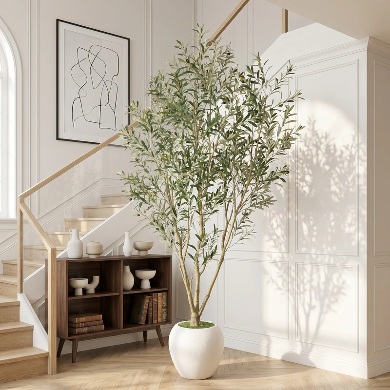 8FT Artificial Olive Tree With Big Decorative by HouseOfZazla