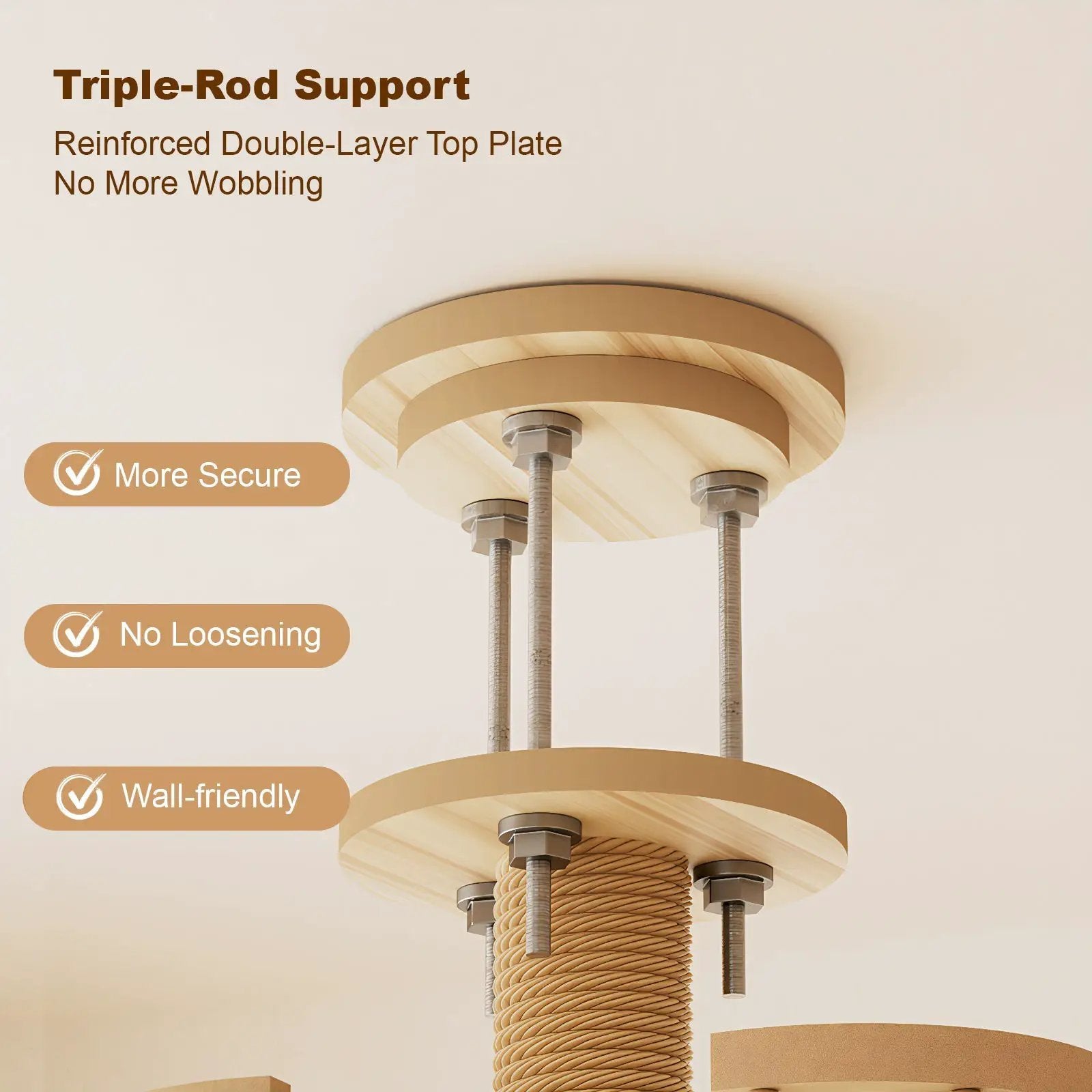 Floor to Ceiling Cat Tree with Adjustable Height and Condo Cave Bed by HouseOfZazla