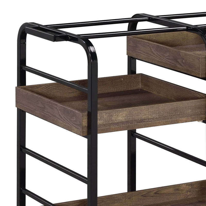 Vorrik - Serving Cart - Black / Walnut by Unique Piece Furniture