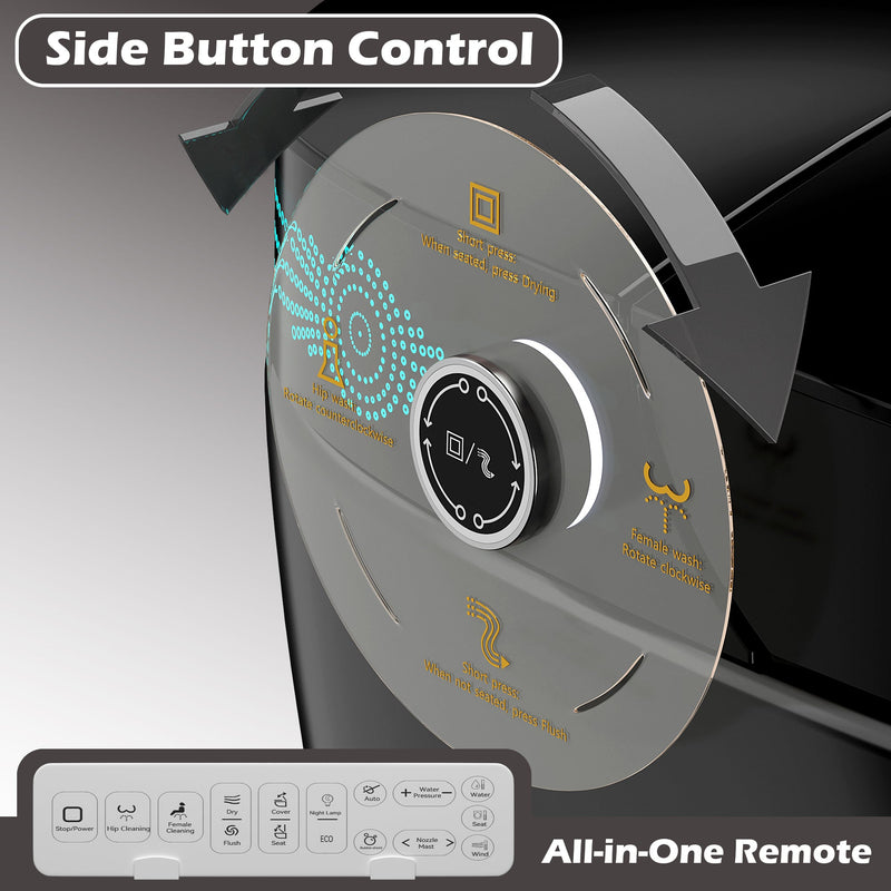 Smart Toilet with Bidet Built-in, Heated Seat, Warm Water & Remote Control by HouseOfZazla