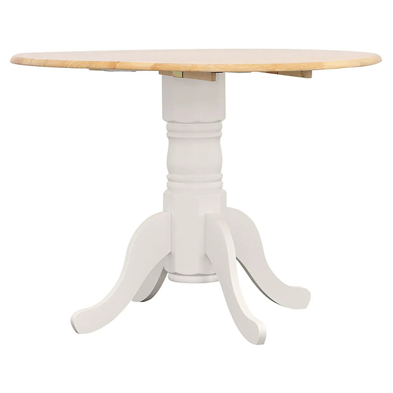 Allison Round 40-inch Drop Leaf Extension Dining Table White by Unique Piece Furniture