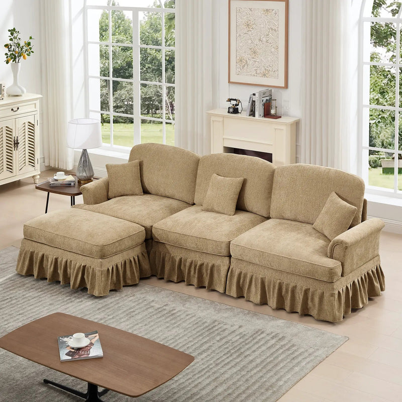 Mid Century Three Seater Modular L Shaped Sectional Couch, photo 2 of 10