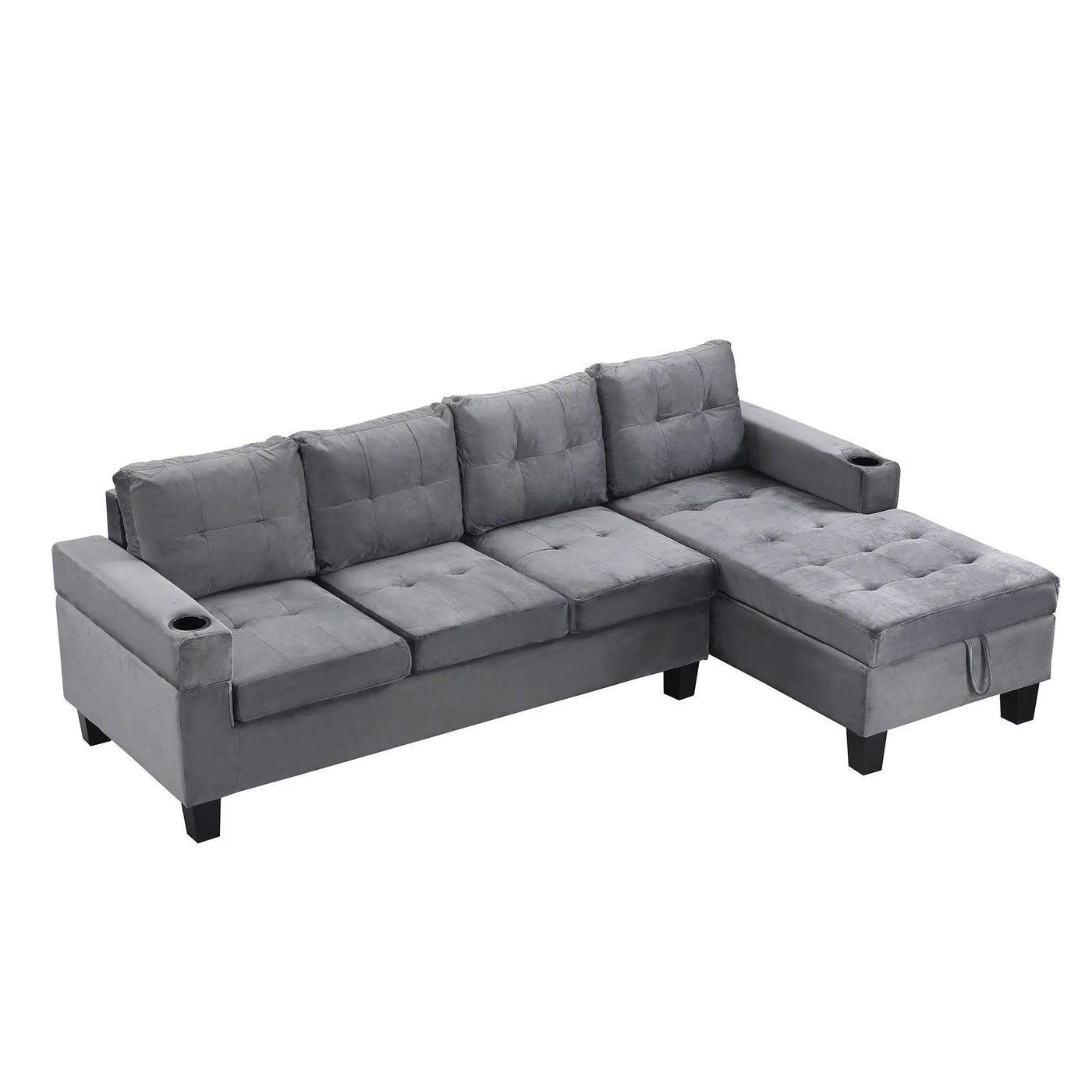 Modern Sectional Sofa Set With L Shape Chaise Lounge And Storage by Unique Piece Furniture