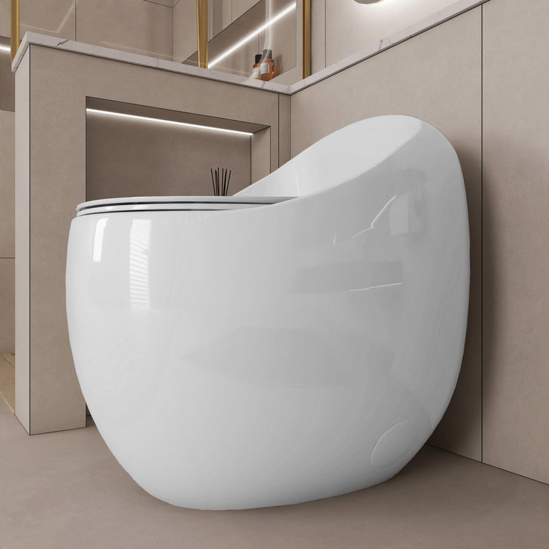 Modern Egg Shape Toilet 1.28 Gpf Single Flush Ceramic by HouseOfZazla
