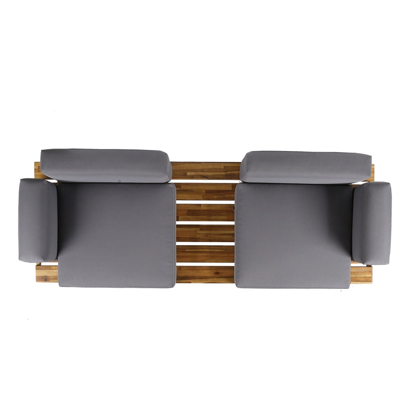 Outdoor Sofa With Cushions And Iron Legs - Dark Gray by HouseOfZazla