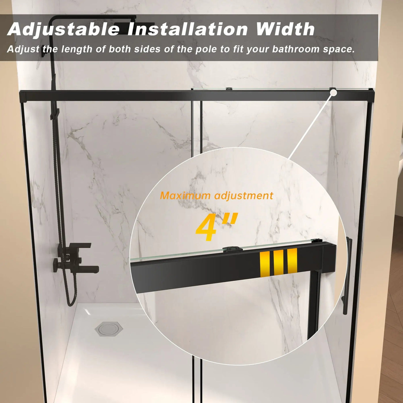 Frameless Single Sliding Shower Door by HouseOfZazla