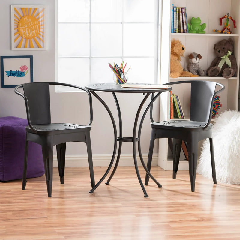 Ambrosia - 3 Piece Bistro Set With Leaf Motifs Top And Seat by HouseOfZazla