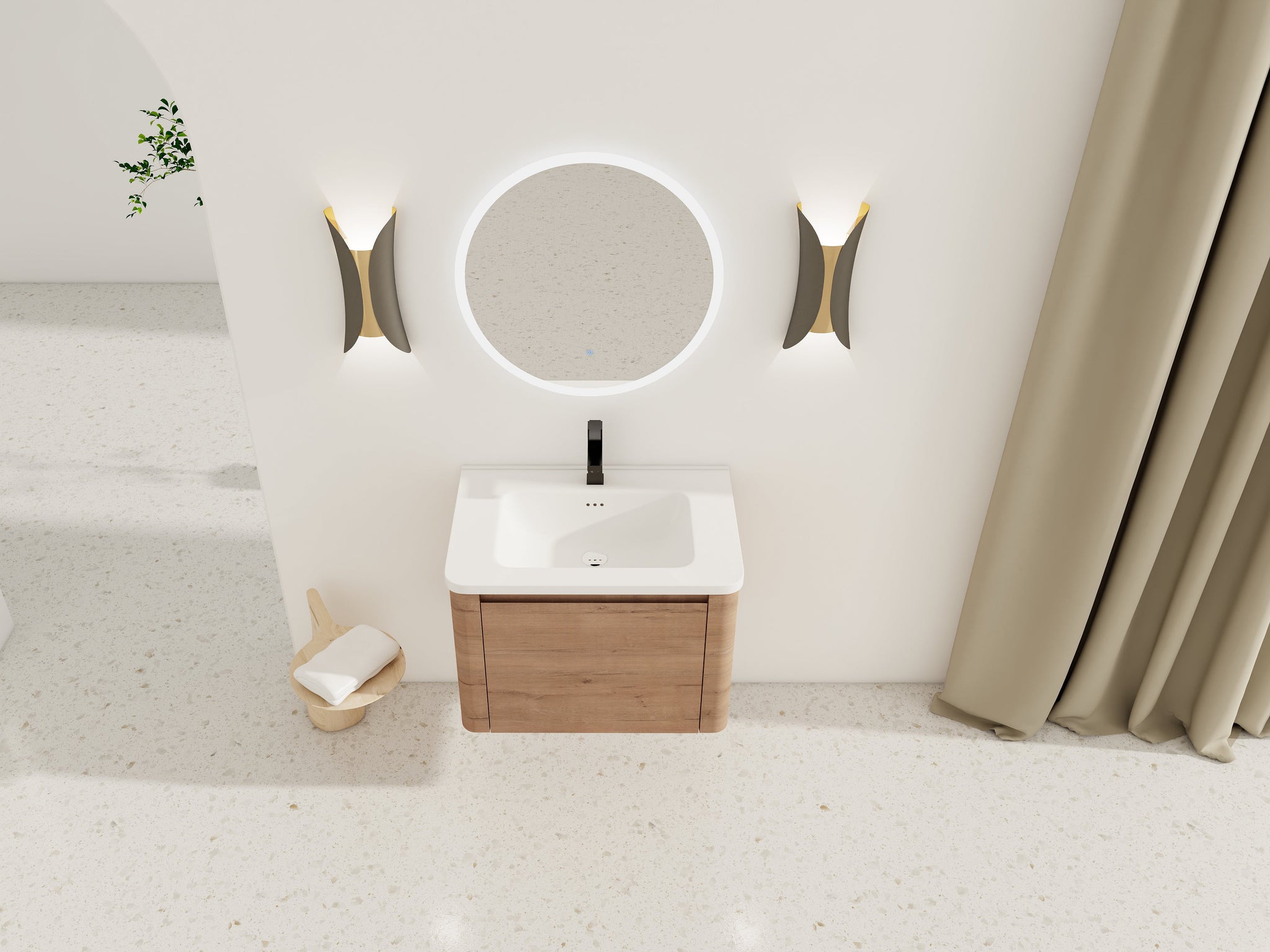 28'' Wall-Mounted Bathroom Vanity with Ceramic Sink by HouseOfZazla