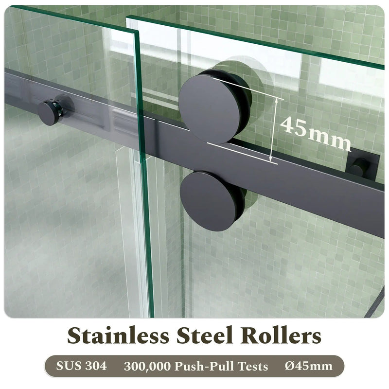 56-60"W x 60"H Frameless Sliding Tub Shower Door Enclosure, Matte Glass by HouseOfZazla