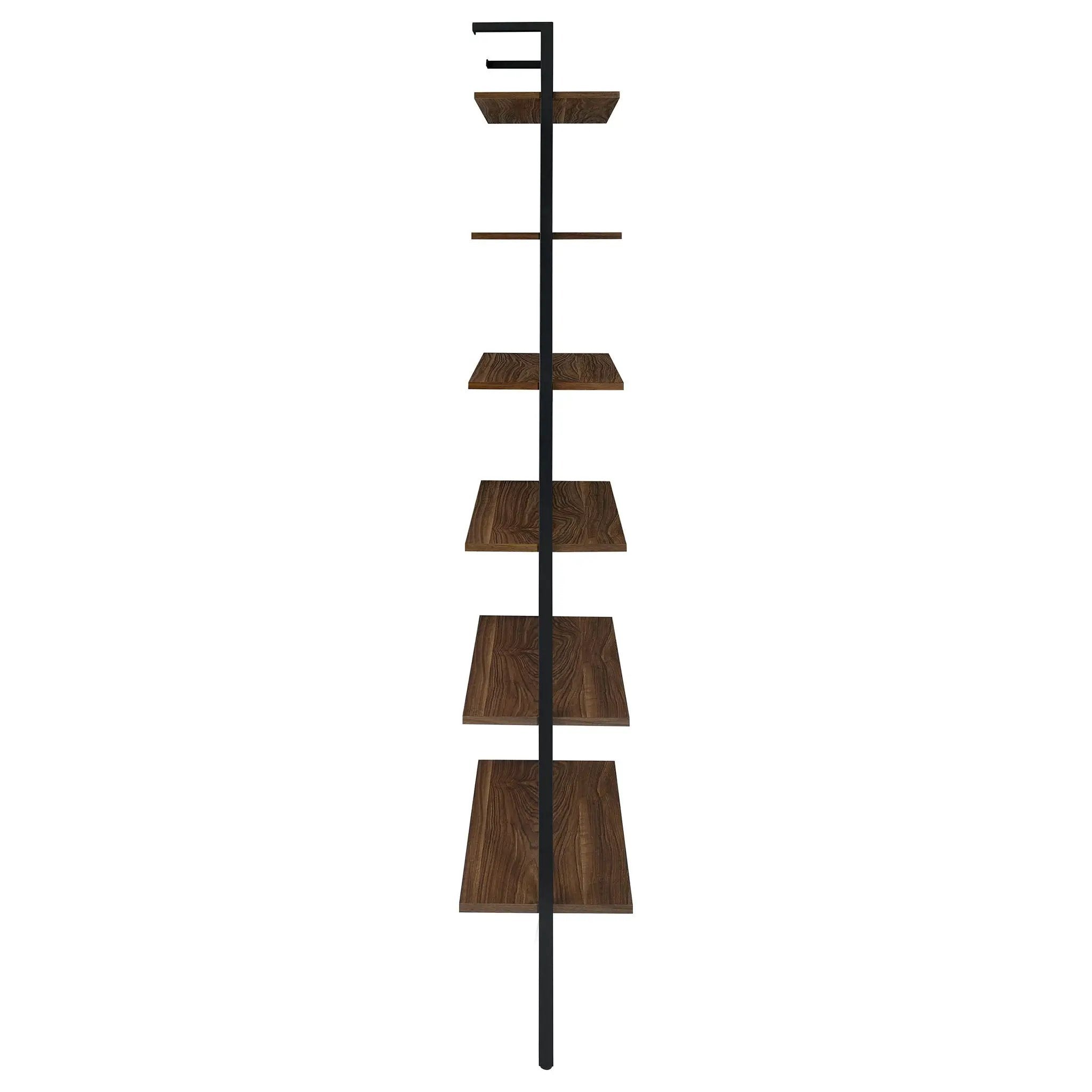 Christy - Owens - 6 Shelf Wall Bookshelf - Walnut