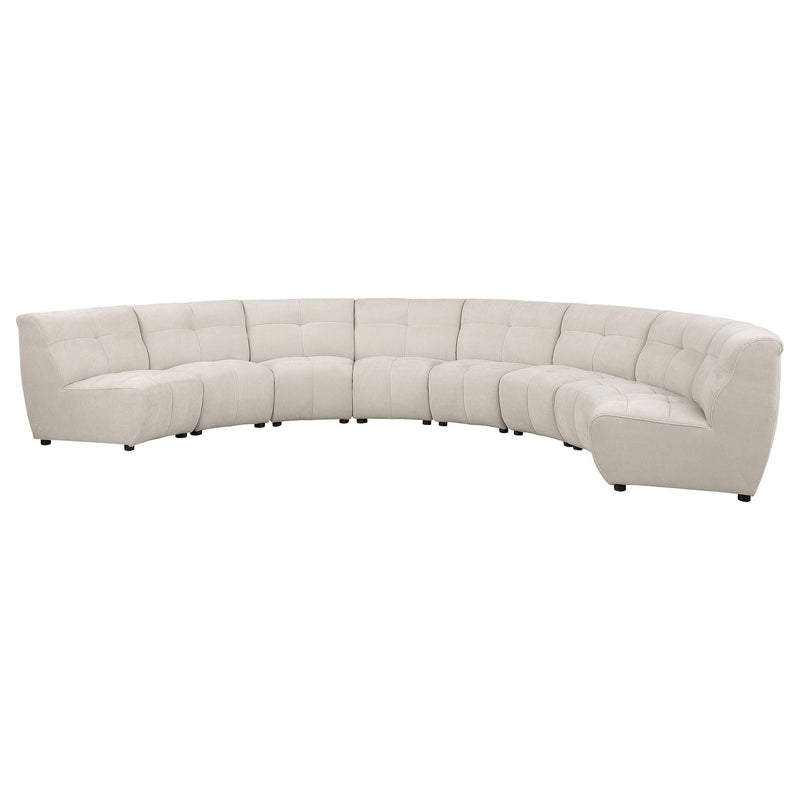 Sycamore - 8 Piece Upholstered Sectional Sofa With Curved Design - Ivory by HouseOfZazla