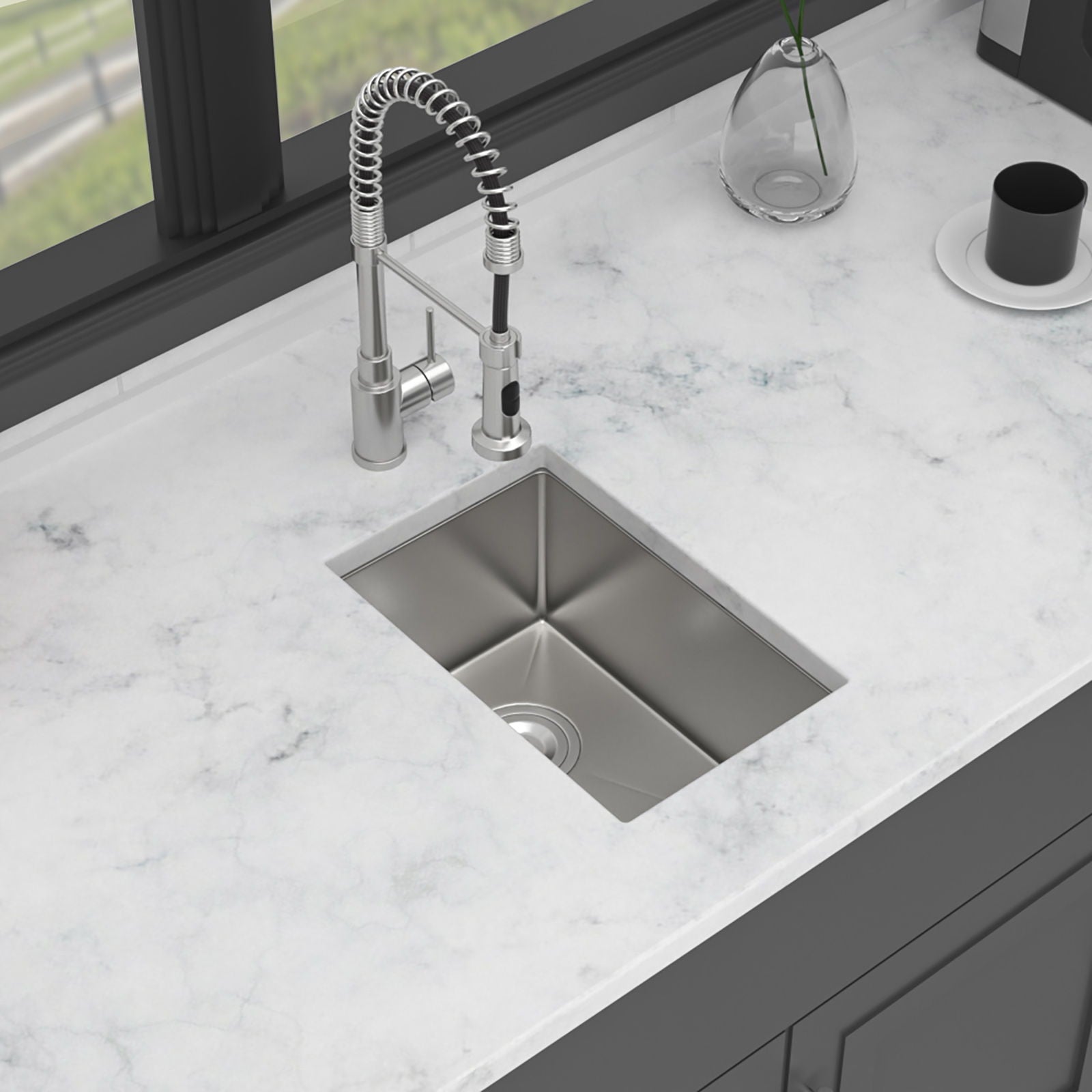 Undermount Steel Kitchen Sink, Deep Single Bowl Basin by HouseOfZazla