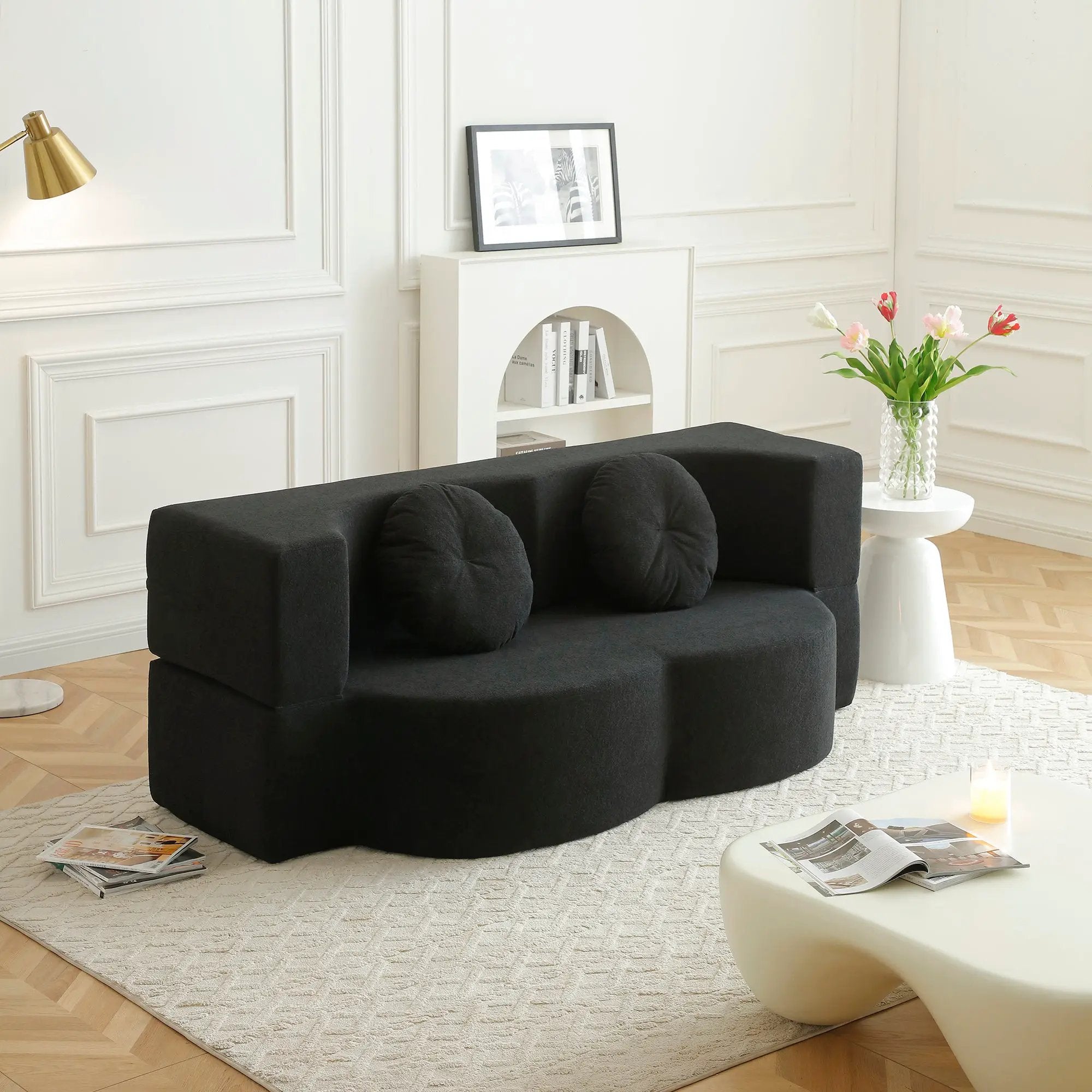 2-in-1 Folding Sofa Bed with Pillow by HouseOfZazla