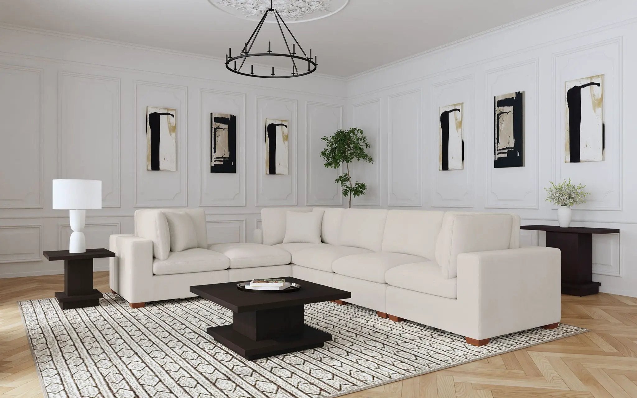 Lakeview Upholstered Armless Chair Ivory by Unique Piece Furniture