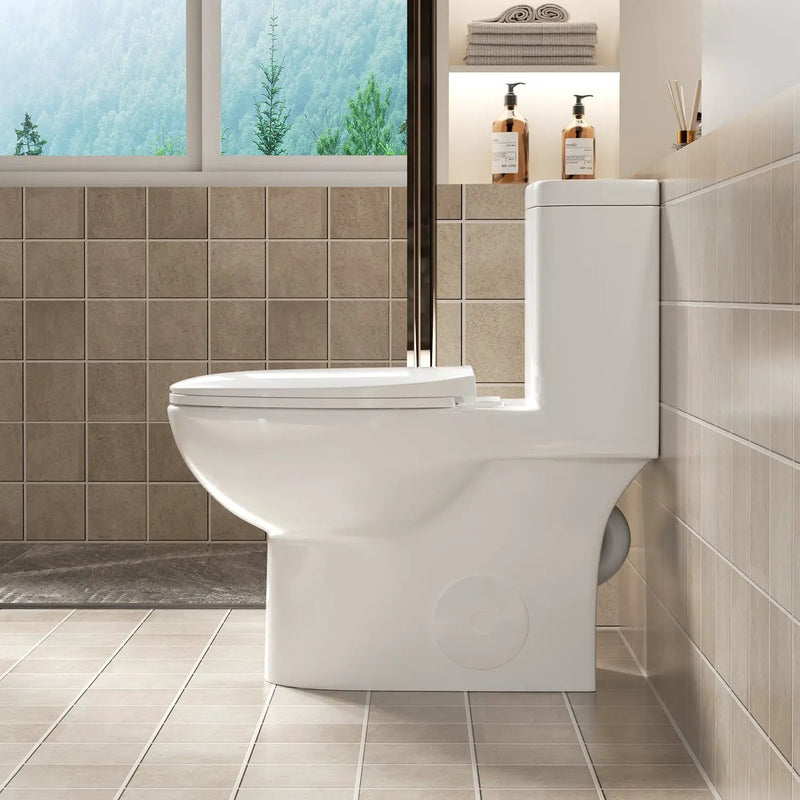 1.1/1.6 GPF Tornado Flush One-Piece Toilet with Comfort Chair Seat by HouseOfZazla