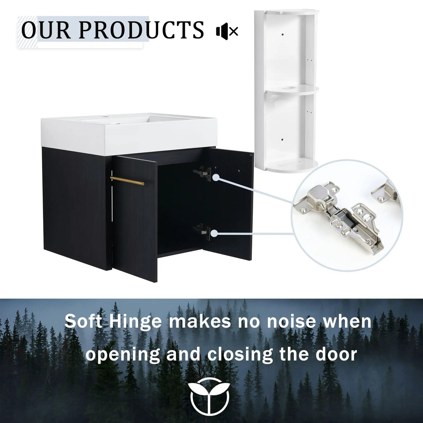 Modern Wall Mounted Bathroom Vanity With Resin Sink And Storage Rack by Unique Piece Furniture